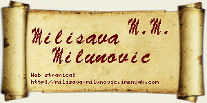 Milisava Milunović vizit kartica